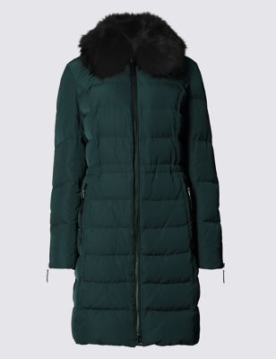 Faux Fur Padded & Quilted Coat